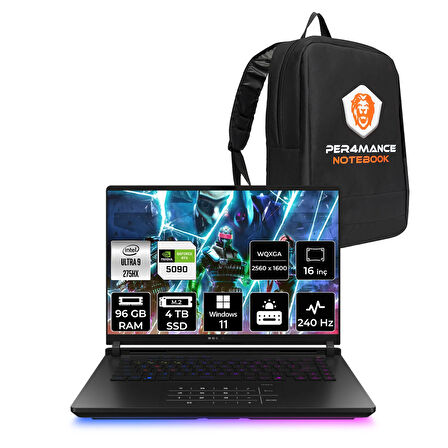 Asus ROG Strix G16 Ultra 9 275HX 96GB 4TB SSD RTX5090/24GB 175W 240HZ 16'' 2.5K W11P Gaming & PER4