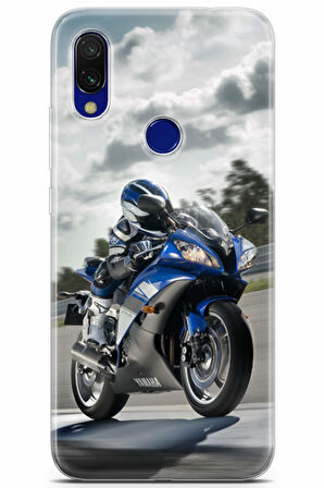 Xiaomi Redmi 7 uyumlu Otomoto 32 HQ Baskı Mavi Yamaha