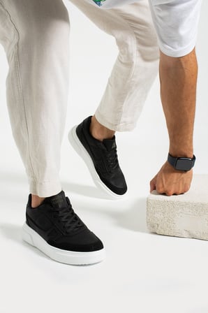 NSTİL Günlük Erkek Sneaker Yüksek Kalın Tırtıklı Taban Bağcıklı Dikişli Yürüyüş Spor Ayakkabı 2029