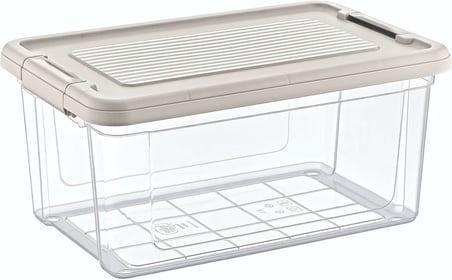 Kilitli Saklama Kabı Şeffaf Organizer PP Plastik Gıda Saklama Kabı Kapaklı Sızdırmaz Buzdolabı Düzenleyici İstiflenebilir Çok Amaçlı Saklama Kutusu (9 Litre)