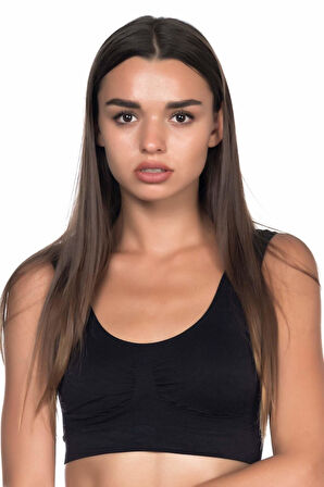 SİYAH MI Emay 4021 Pedli Kalın Askılı Büstiyer