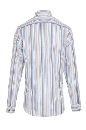 Kahverengi Çizgili Slim Fit Gömlek | M