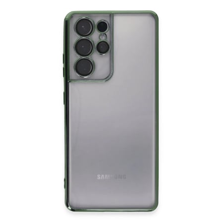 Samsung Galaxy S21 Ultra Kılıf Razer Lensli Silikon - Yeşil