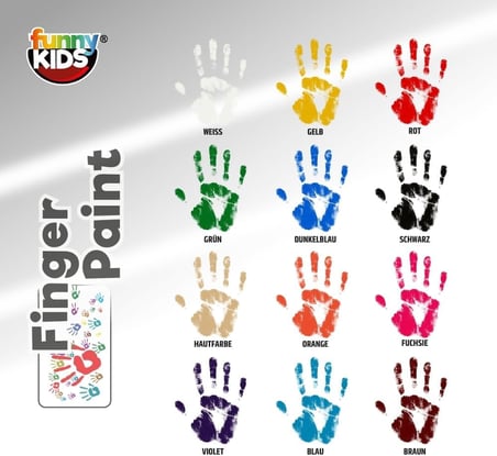 Funny Kids Funny Kids Parmak Boyası 12 Renk x 25 ml Set