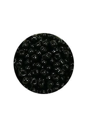 Dökme Cam Kum Boncuk (8/0) 3 mm - 20 Gram - Parlak Siyah - BNC170