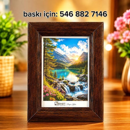 Ahşap Görünümlü Klasik Tasarımlı Masaüstü Fotoğraf Çerçevesi