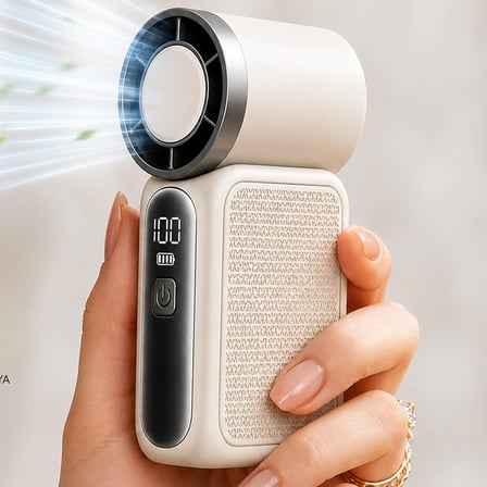 9cmx4cm Ultra Mini En Küçük El Fanı Taşınabilir Şarjlı Dijital Göstergeli Ayarlanabilir Hız Kademeli Taşınabilir Soğutucu Fan Usb-C Şarjlı Masaüstü Seyahat Ofis Kamp Için Vantilatör Fs-24