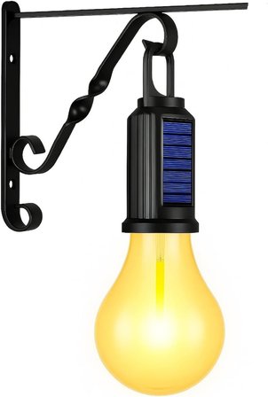 Kyrotech Güneş Enerjili LED Dış Mekan Lamba, Su Geçirmez, Ferforje Askılı, USB Type-C Şarjlı, 3 Işık Modlu, Kapı Önü, Bahçe, Balkon, Veranda, Garaj ve İşyeri Giriş Aydınlatması, Dekoratif Solar Lamba