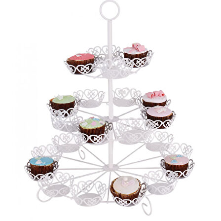 Metal Cupcake Standı 3 Katlı / 24 Lü Kek Standı