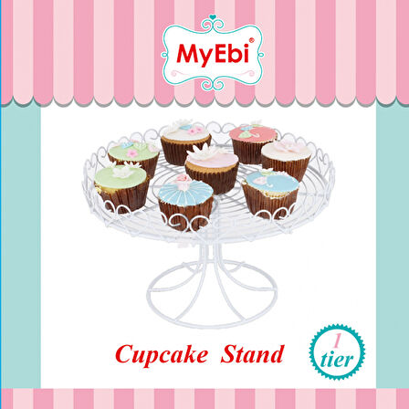 Metal Cupcake Standı Beyaz Kek Standı