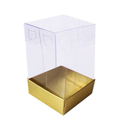 Asetat Kutu Altı Karton 5X5X8 CM (50 Adet)  Gold