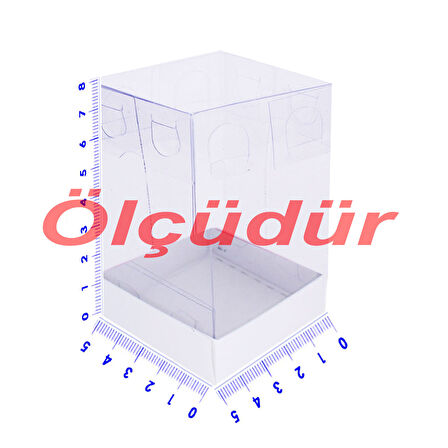 Asetat Kutu Altı Karton 5X5X8 CM (50 Adet)  Puantiyeli Mavi