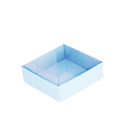 Asetat Kutu Altı Karton 7X7X2.2 CM (50 Adet)  Mavi