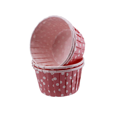 Cupcake Kalıbı Orta Boy 50*39 Mm (50 Adet)  Puantiyeli Pembe