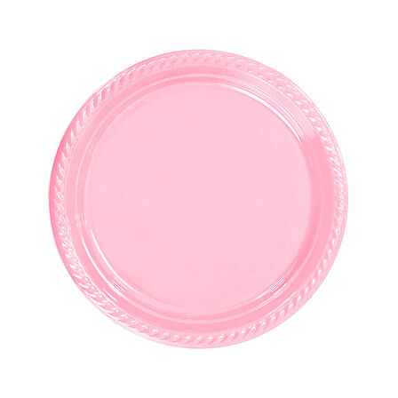 Tabak Plastik 22 Cm (25 Adet)  Pembe