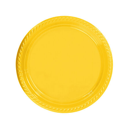Tabak Plastik 22 Cm (25 Adet)  Sarı