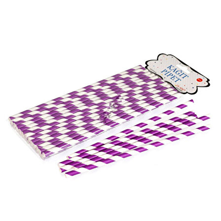 Pipet Kağıt Spiral Modeli (25 Adet)  Mor