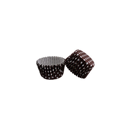 Kek Kalıbı Pet Kapsül 52X45 MM Kağıt Cupcake Kağıdı (100 Adet)  Puantiyeli Kahverengi