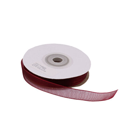 Organze Kurdele 10 MM (22 Metre)  Bordo