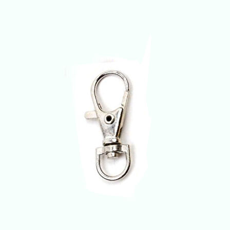 Anahtarlık Klipsi Istakoz Döner Klips Kanca 3.5 CM (25 Adet)  Gümüş