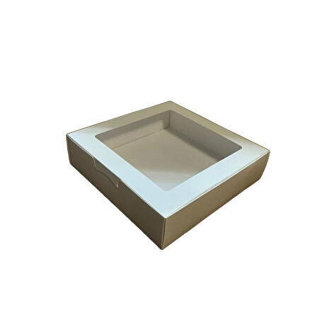 Karton Kutu Pencereli  Havlu Kutusu 25X25X5 (10 Adet)  Beyaz