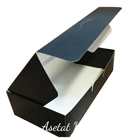 Pencereli Karton Kutu Düz Renk 20X10X5 CM  (10 Adet) Siyah
