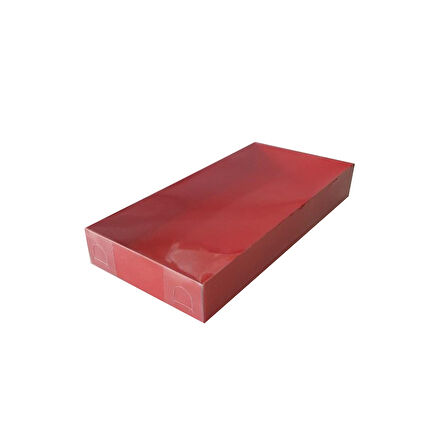 Asetat Kapaklı Karton Kutu 20X10X3 (25 Adet)  Kırmızı