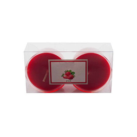 Kapsül Mum 3x5.5 CM  İkili  Akrilik Kapsül   Kırmızı
