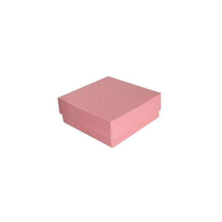 Komple Karton Kutu Düz Renk 8X8X3 CM (25 Adet)  Pembe