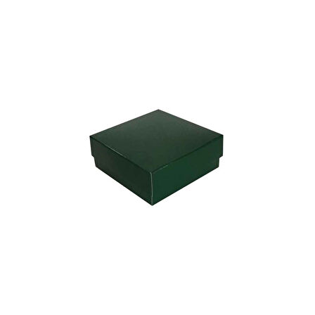 Komple Karton Kutu Düz Renk 8X8X3 CM (25 Adet)  Yeşil