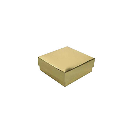 Komple Karton Kutu Düz Renk 7X7X2.2 CM (25 Adet)  Gold