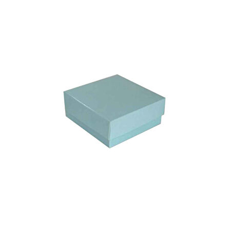 Komple Karton Kutu Düz Renk 7X7X2.2 CM (25 Adet)  Mavi