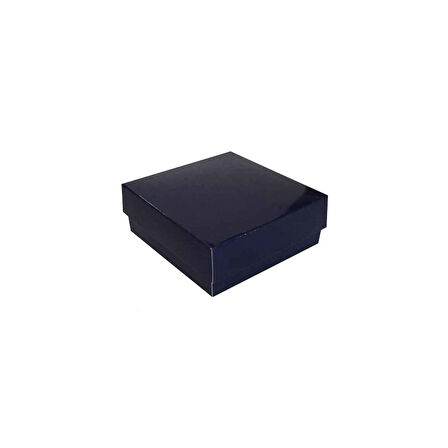 Komple Karton Kutu Düz Renk 7X7X2.2 CM (25 Adet)  Lacivert
