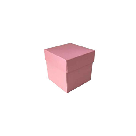 Komple Karton Kutu Düz Renk 6X6X6 CM (25 Adet)  Pembe