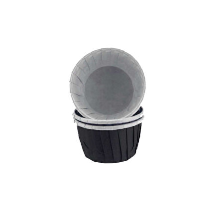 Cupcake Kalıbı Orta Boy Düz Renk  50*39 MM (100 Adet)  Siyah