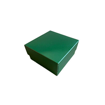 Komple Karton Kutu Düz Renk 10X10x5 CM  (25 Adet)  Yeşil