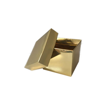 Komple Karton Kutu Düz Renk 8x8x6.5 CM (25 Adet)  Gold
