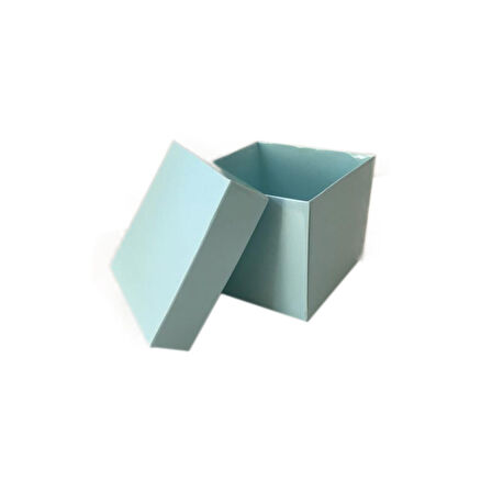 Komple Karton Kutu Düz Renk 8x8x6.5 CM (25 Adet)  Mavi