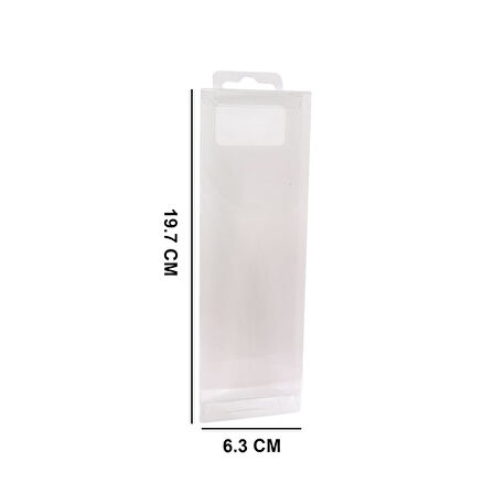 Askılı Asetat Kutu 6.3x19.7 CM (50 Adet)