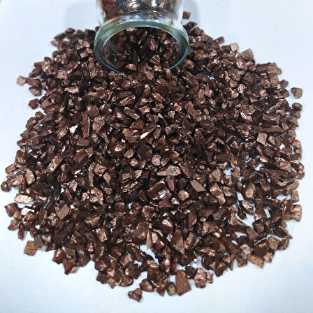 Dekoratif Gerçek Cam Kırığı (4-8 MM Arlığında  50 GR) KahveRengi