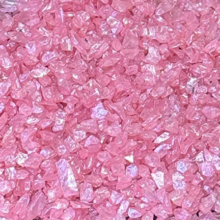 Epoksi Mum Dekoratif 2-4 MM Arlığında Gerçek Cam Kırığı (50 GR)  Pembe