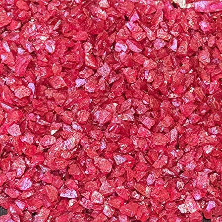 Epoksi Mum Dekoratif 2-4 MM Arlığında Gerçek Cam Kırığı (50 GR)  Kırmızı