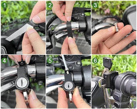 Motosiklet, Bisiklet, Scooter için Kask Kilidi, Motosiklet Aksesuarları, Çok Amaçlı 22-26 mm Gidon Kask Kilidi