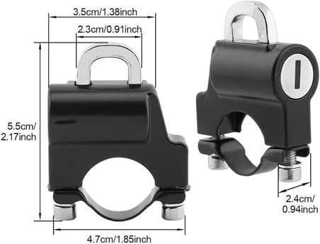 Motosiklet, Bisiklet, Scooter için Kask Kilidi, Motosiklet Aksesuarları, Çok Amaçlı 22-26 mm Gidon Kask Kilidi