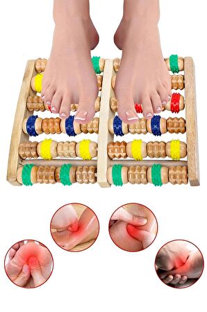 Ahşap Ayak Masaj Rulosu Ayak Masajı Sağlık Terapisi Akupresür Rahatlatıcı Masaj Ağrı Stres Giderme