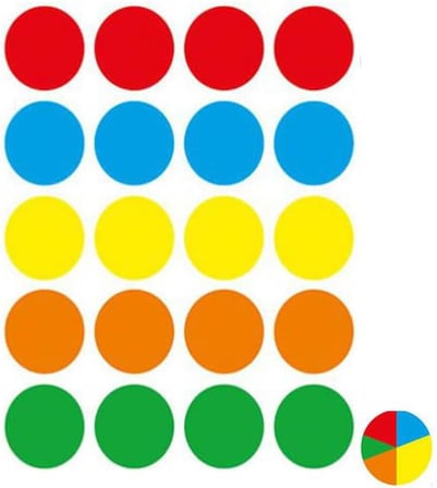 25 mm Renkli Hazır Yuvarlak Etiket 100 lü 1 Paket Mix Color Ofis Etiketleri Kendinden Yapışkanlı Nokta Etiket