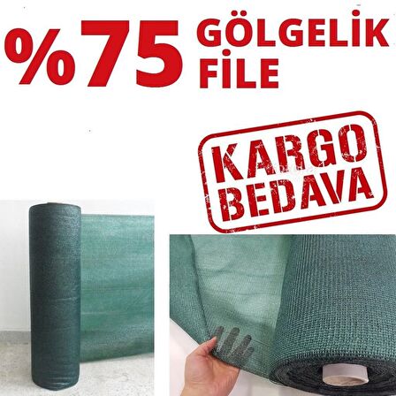 %75 Gölgelik File 1m x 50m Bahçe Çit Örtüsü Meyve Ağacı Örtüsü