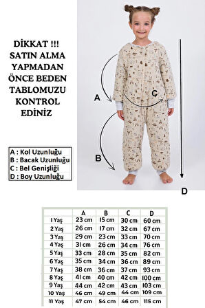 Kız Erkek Çocuk Kalın Elyaf Dolgulu Premium Kalite 2.5 Tog Desenli Uyku Tulumu