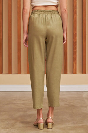 KADIN BELİ LASTİKLİ KUMAŞ PANTOLON