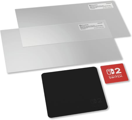 PowerA - Nintendo Switch 2-2'li paket için ekran koruyucu, ekranı korur, kolay takılır, 2 ekran koruyucu folyo, bir mikrofiber temizleme bezi ve bir aplikatör ile birlikte gelir.